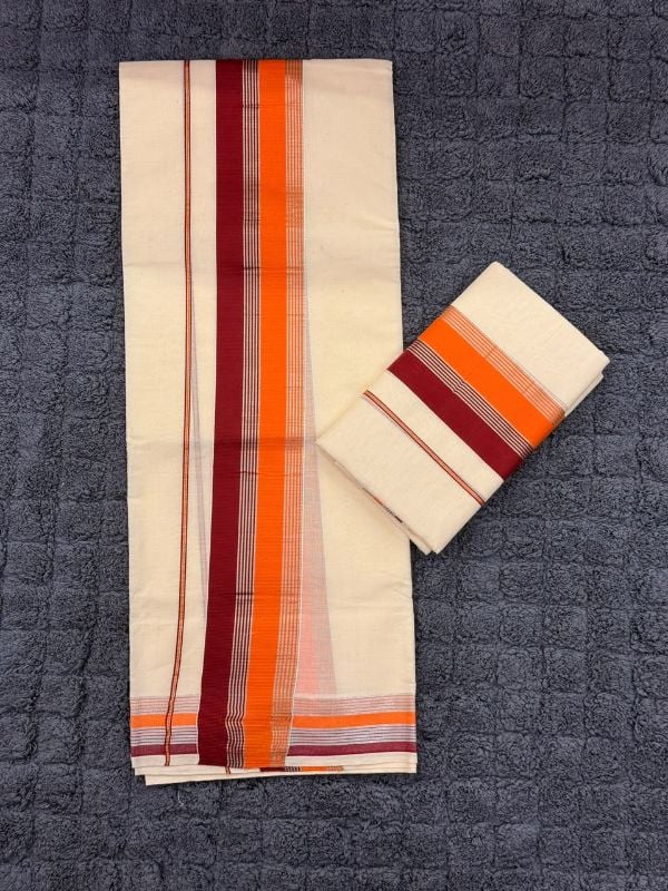 Set Mund Orange and Maroon Border
