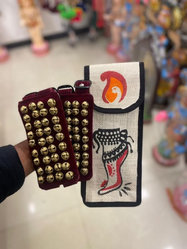 New Dark Maroon Four layer Chilanka With Bag for classical dance (Double buckle)