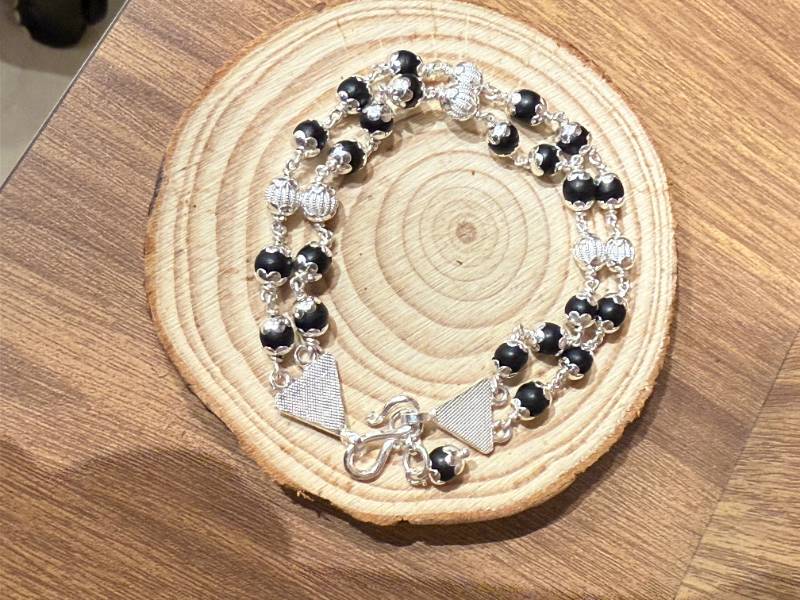 karungali silver double layer bracelet