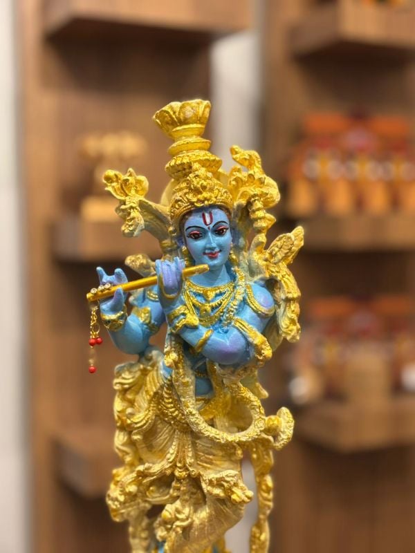1.2 feet Blue Gold Colour Krishna