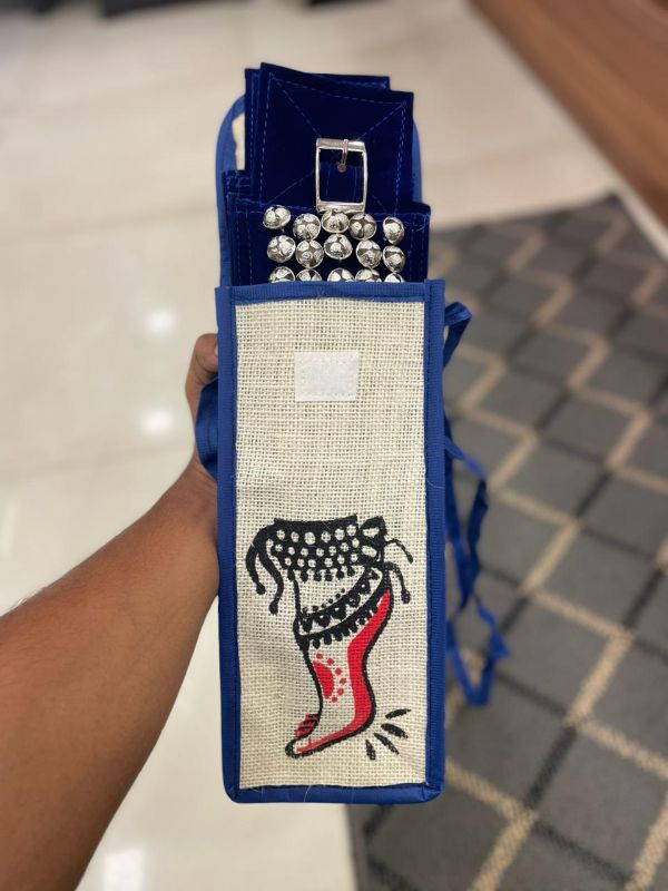 Blue Five Layer Silver Bells Chilanka With Bag for classical dance