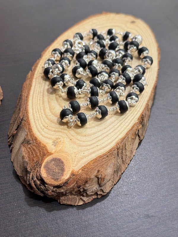 Karungali pure silver mala
