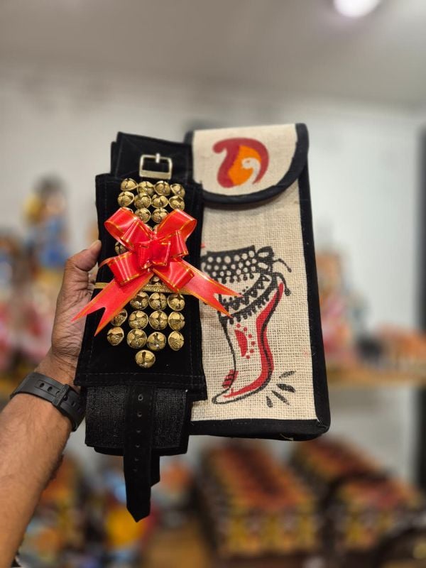 Black antique four layer chilanka combo with bag