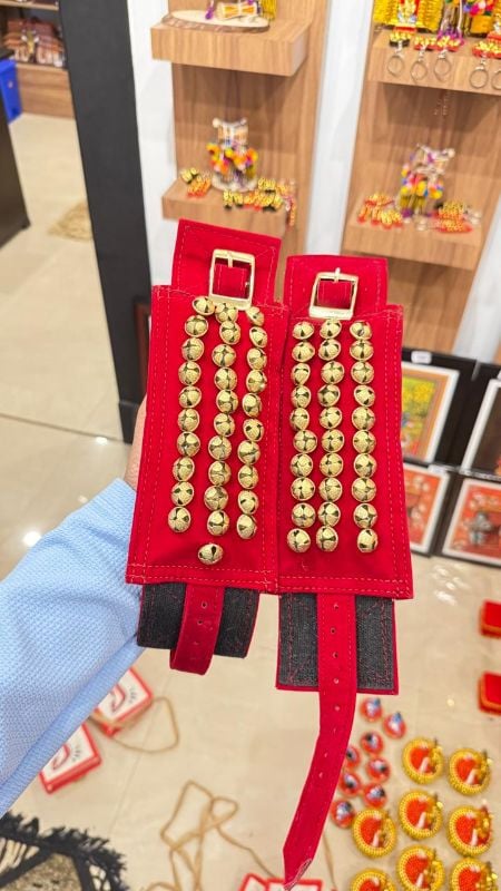 Red Three layer Chilanka Without Bag for classical dance