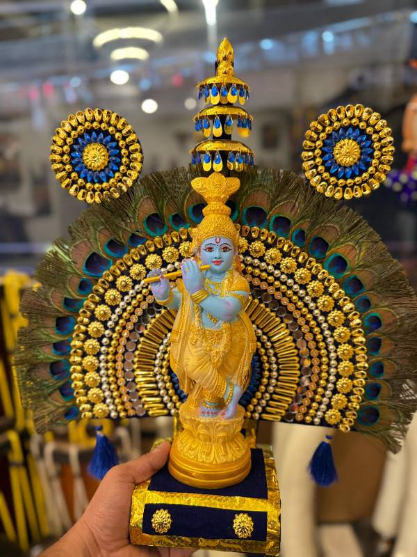 Peacock Thidamb with Blue gold Krishna