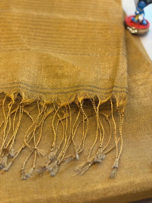 Golden Tissue Saree Model 2(6 Meters)