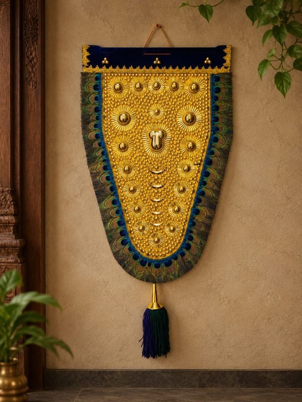 2.5 feet Peacock feather netipattam