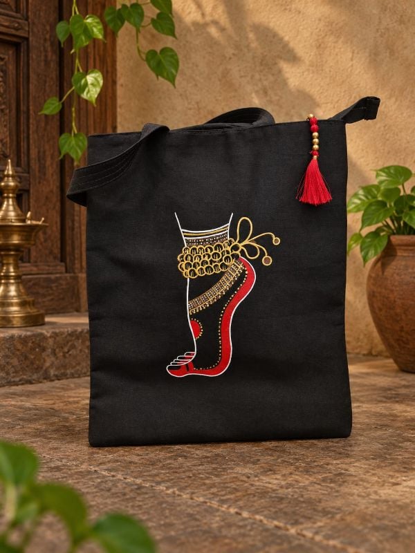 Dancers bag black cotton without bells
