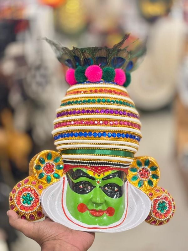 Fiber Krishna Kathakali Face- Small