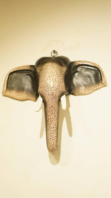 1 feet Wall Hanging Fiber Elephant Head Normal