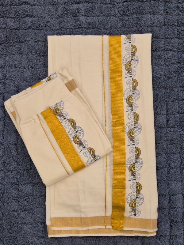Ready To Wear Kasavu Mund Kathakali