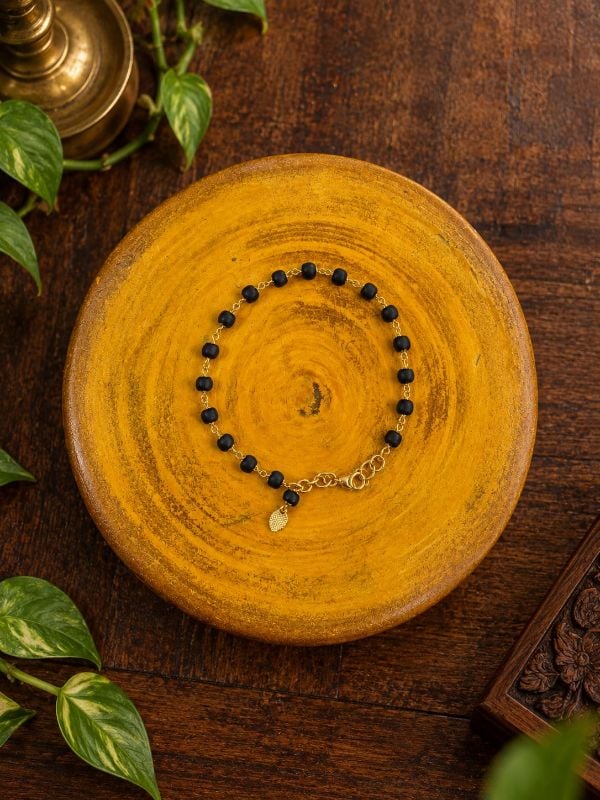Gold Plated 6mm  Karungali Bracelet