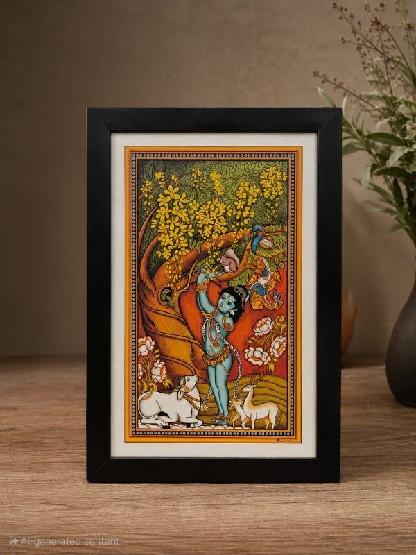 Big- Krishna with mural Printed kanikonna