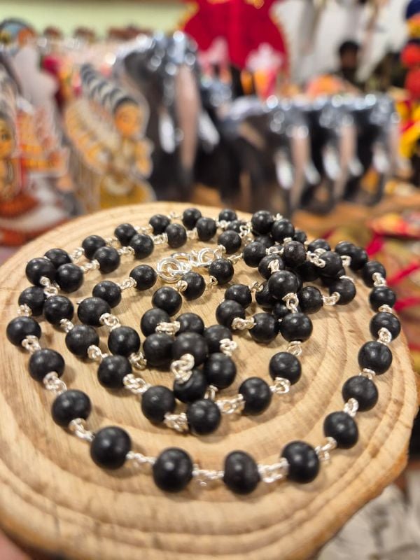 6mm Karungali capless siver mala