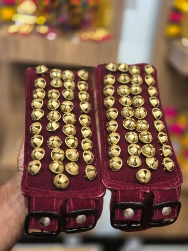 New Dark Maroon Four layer Chilanka Without Bag for classical dance (Double buckle)