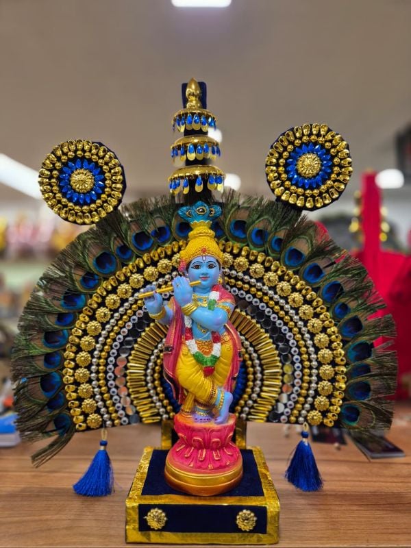 Peacock Feather Thidambu With Red Krishna