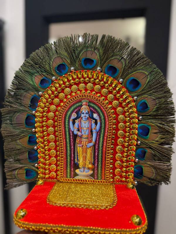 Peacock feather guruvayoorappan kolam large