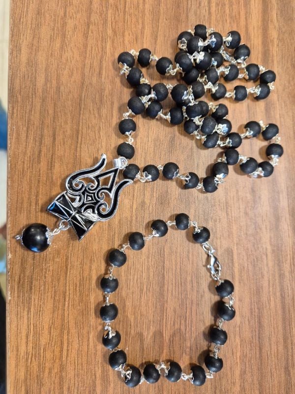 Black Thrisoolam Silver plated combo