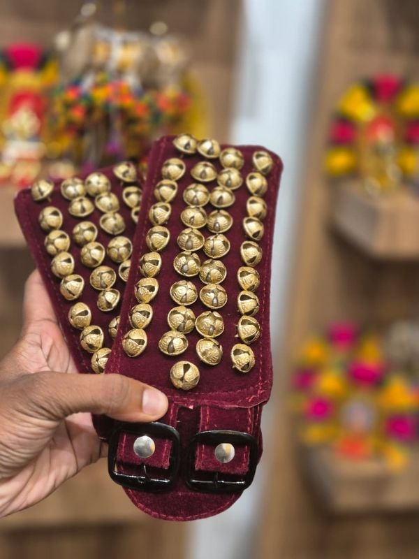 New Dark Maroon Four layer Chilanka Without Bag for classical dance (Double buckle)