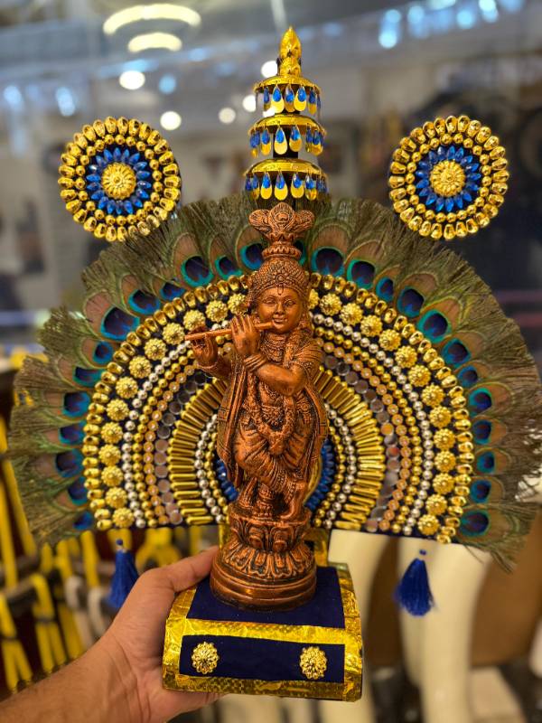Peacock Thidamb with Copper Krishna