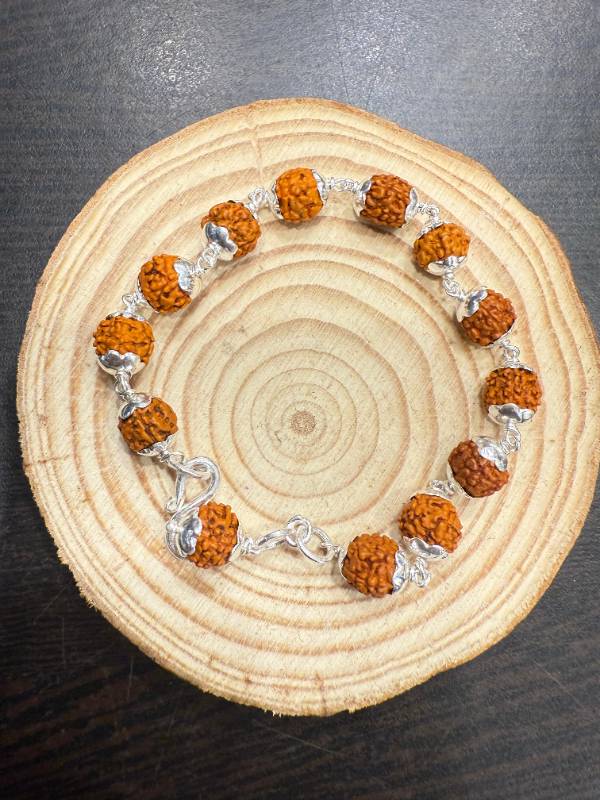 Rudraksha pure silver bracelet