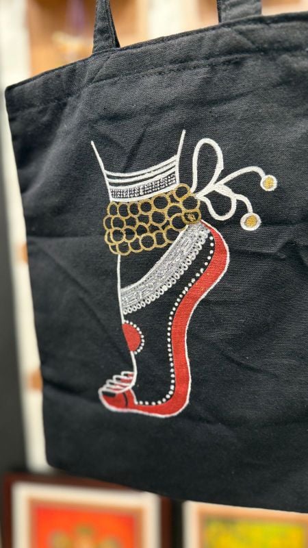 Dancers bag black cotton without bells