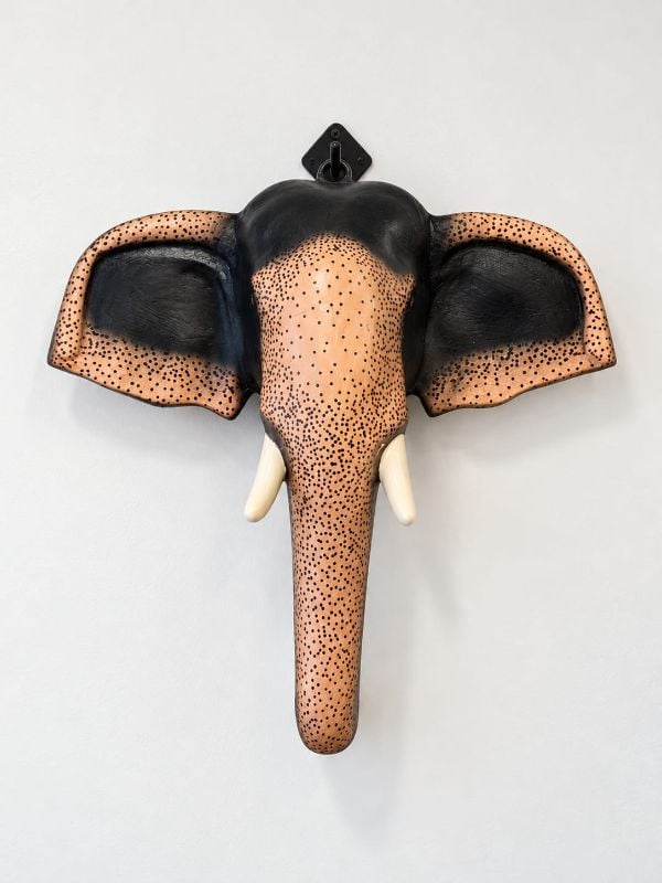 13 inch Wall Hanging Fiber Elephant Head Normal
