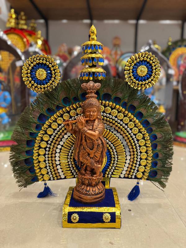 Peacock Thidamb with Copper Krishna