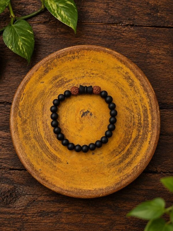 Rudraksham with karungali bracelet