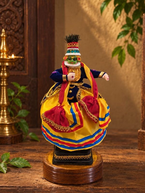 14 inch Krishna Kathakali Standing Sculpture