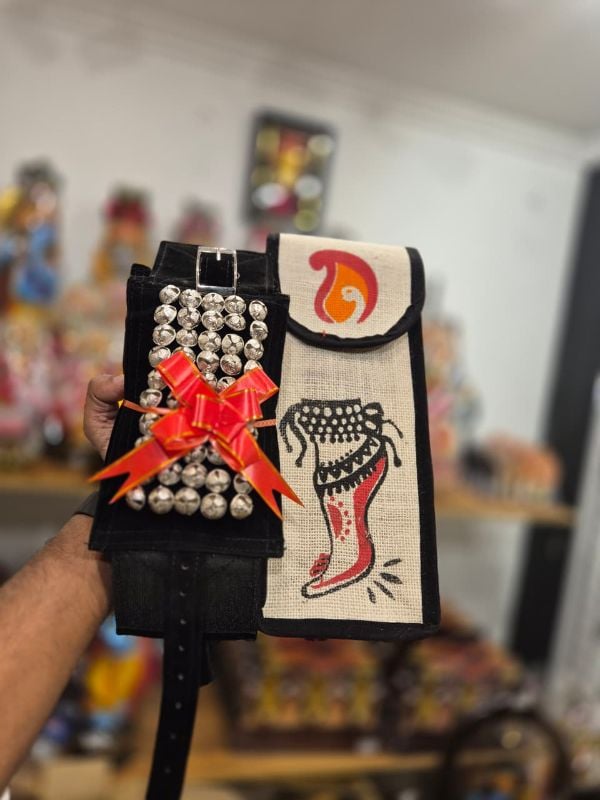 Black silver five layer chilanka combo with bag