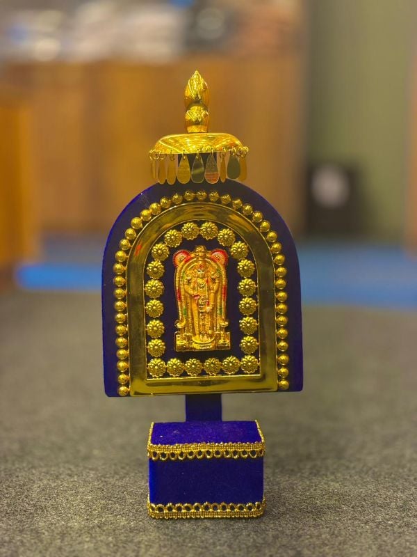 Guruvayurappan Blue & Gold Kolam- Tiny