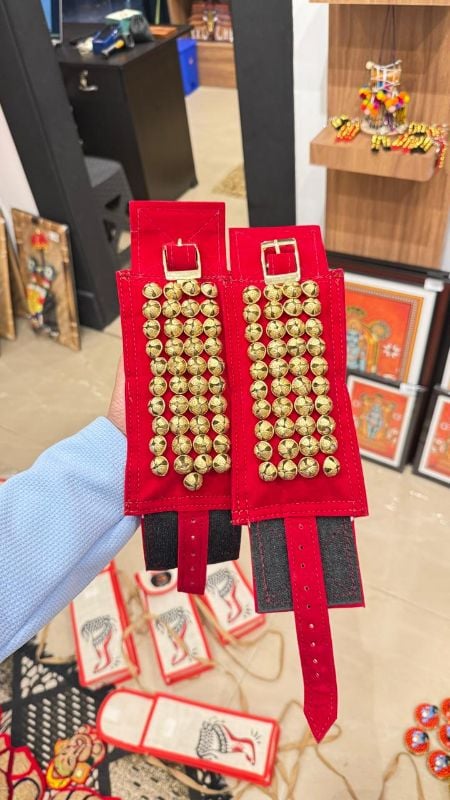 Red Four layer Chilanka Without Bag for classical dance