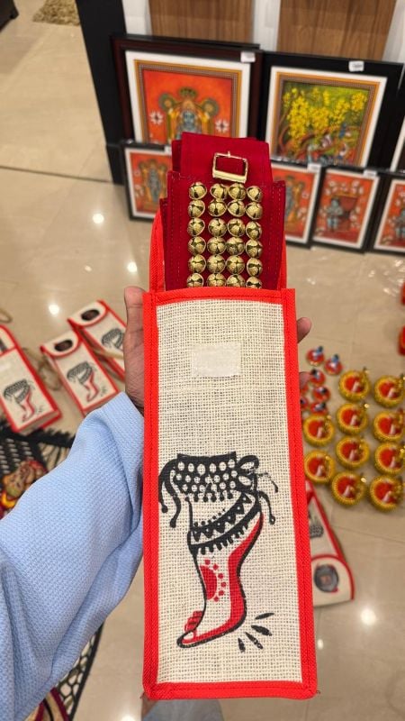 Red Four layer Chilanka Without Bag for classical dance