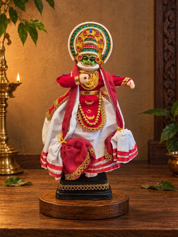 14 inch Pacha Kathakali Standing Sculpture