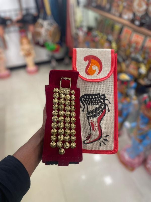 Red Four layer Chilanka With Bag for classical dance