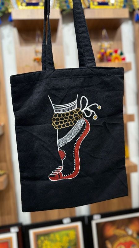 Dancers bag black cotton without bells