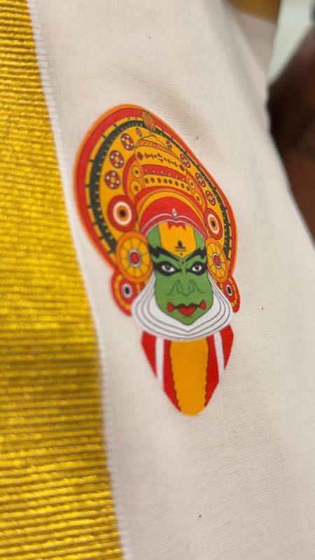Kasavu kathakali print dhoti
