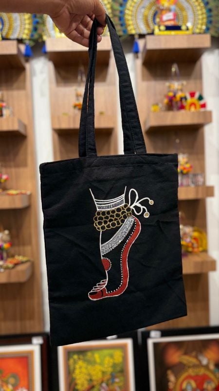 Dancers bag black cotton without bells