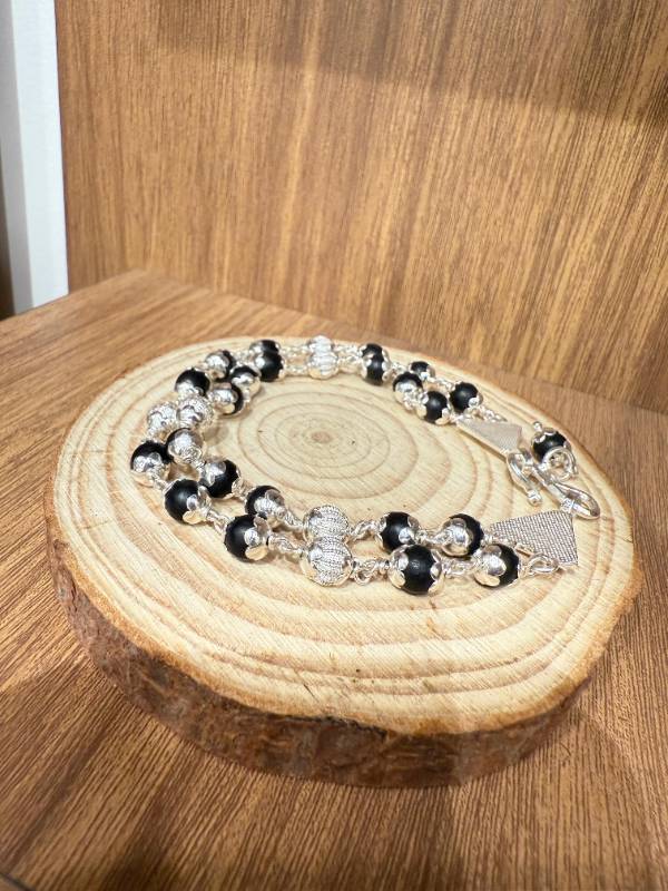 karungali silver double layer bracelet