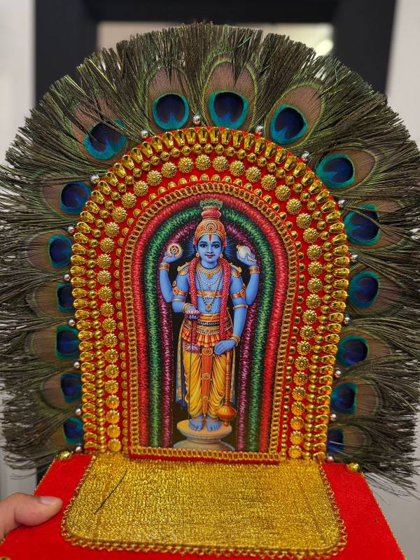 Peacock feather guruvayoorappan kolam large