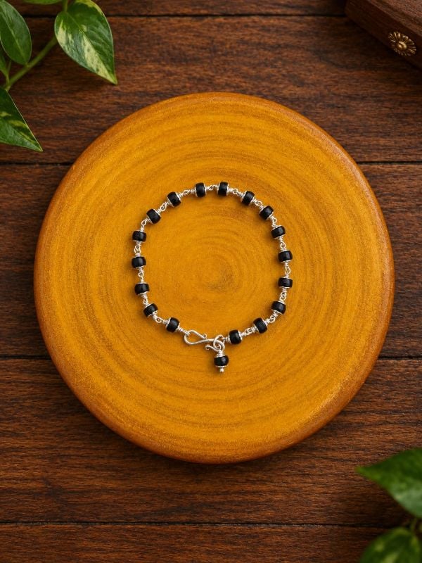 Karungali pure silver Bracelet 6 MM