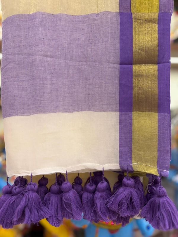 Lavender mul cotton saree (6 Meters)