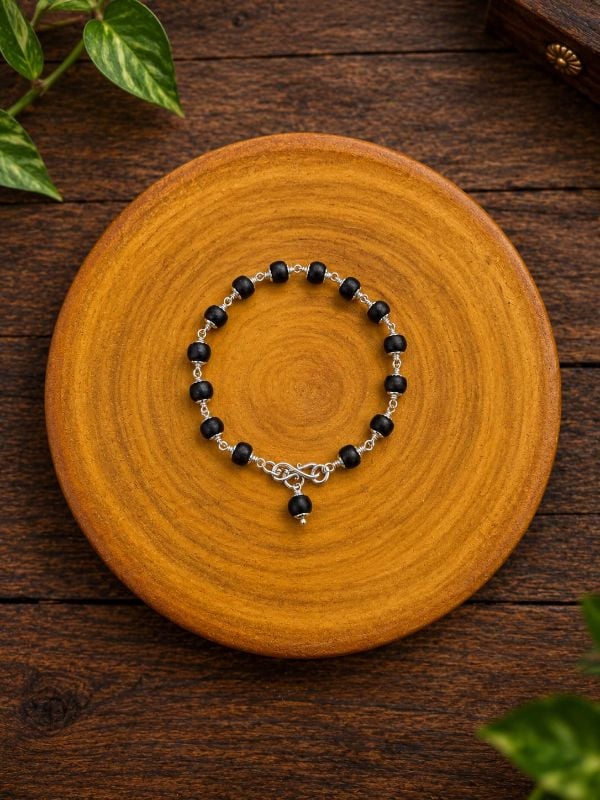Karungali pure silver Bracelet 7 MM