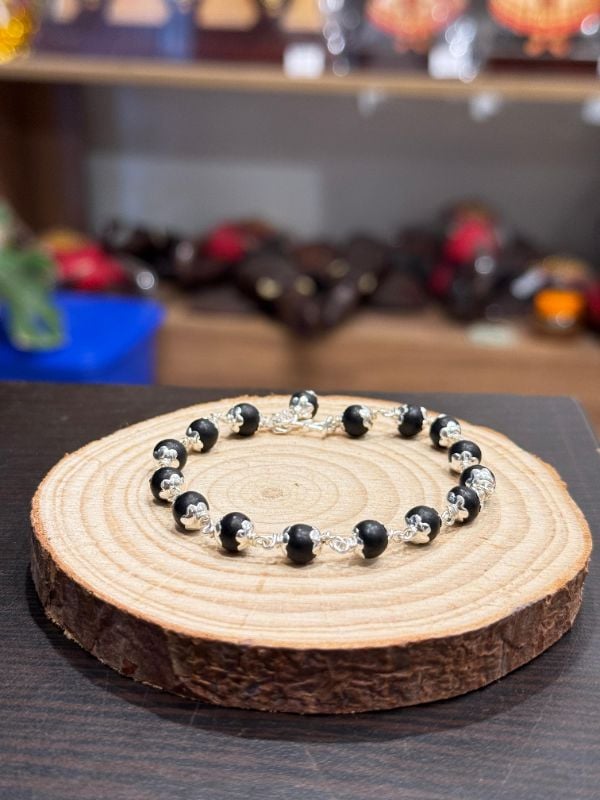 Karungali pure silver Bracelet 6 MM
