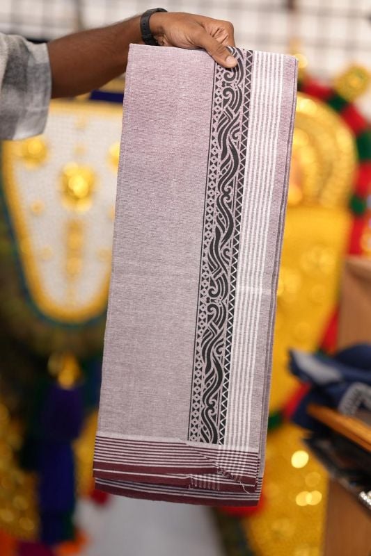 Soft Pink Premium Mundu Model 4