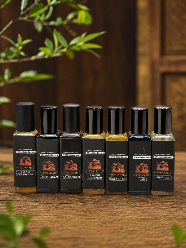 25ml Combo (Kalabham, Kalabhachandanam, Chembakam, Aqua Lilly, Kaithapoo, Kathambam, Tulasi chandanam)
