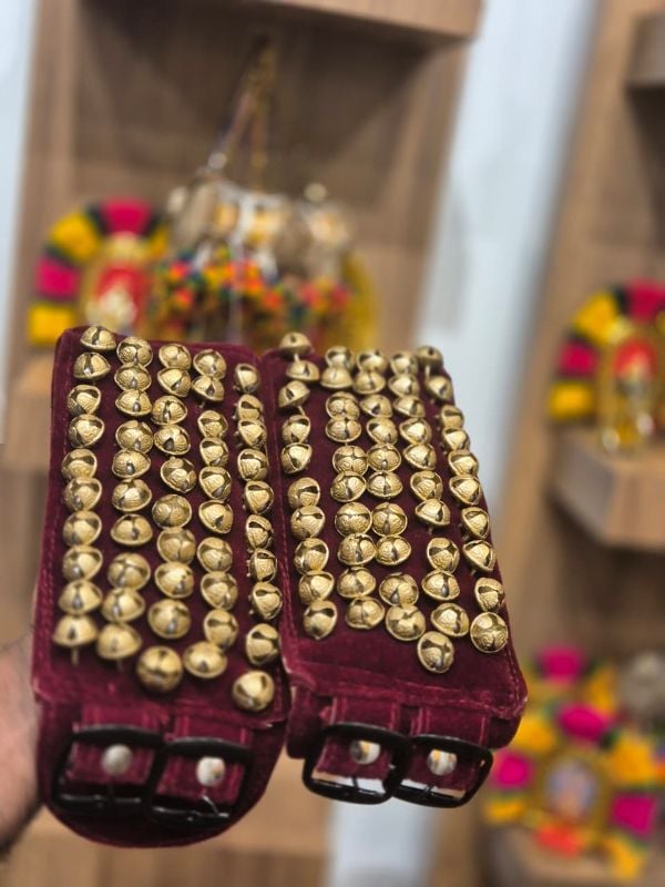 New Dark Maroon Five layer Chilanka Without Bag for classical dance (Double buckle)