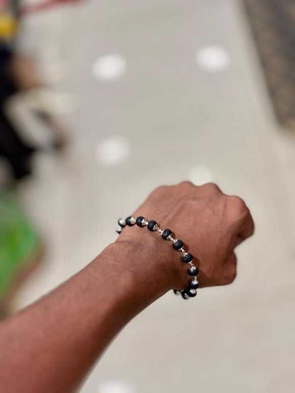 Silver Plated Karungali Bracelet