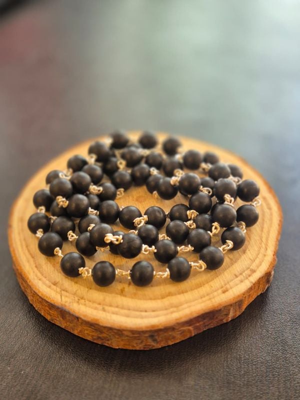 8mm Karungali capless siver mala